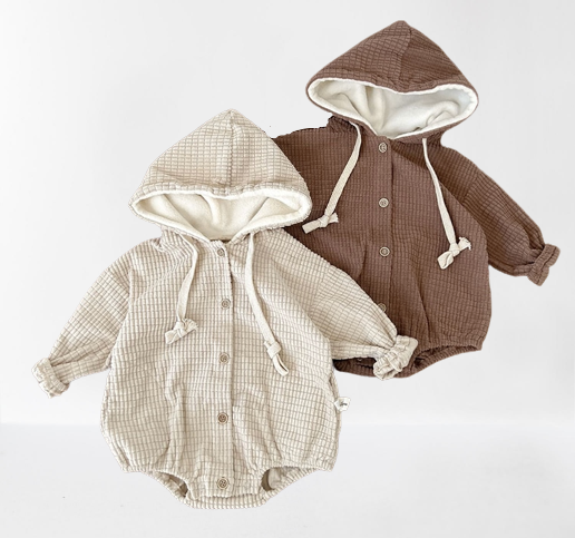 Cord Hooded Romper